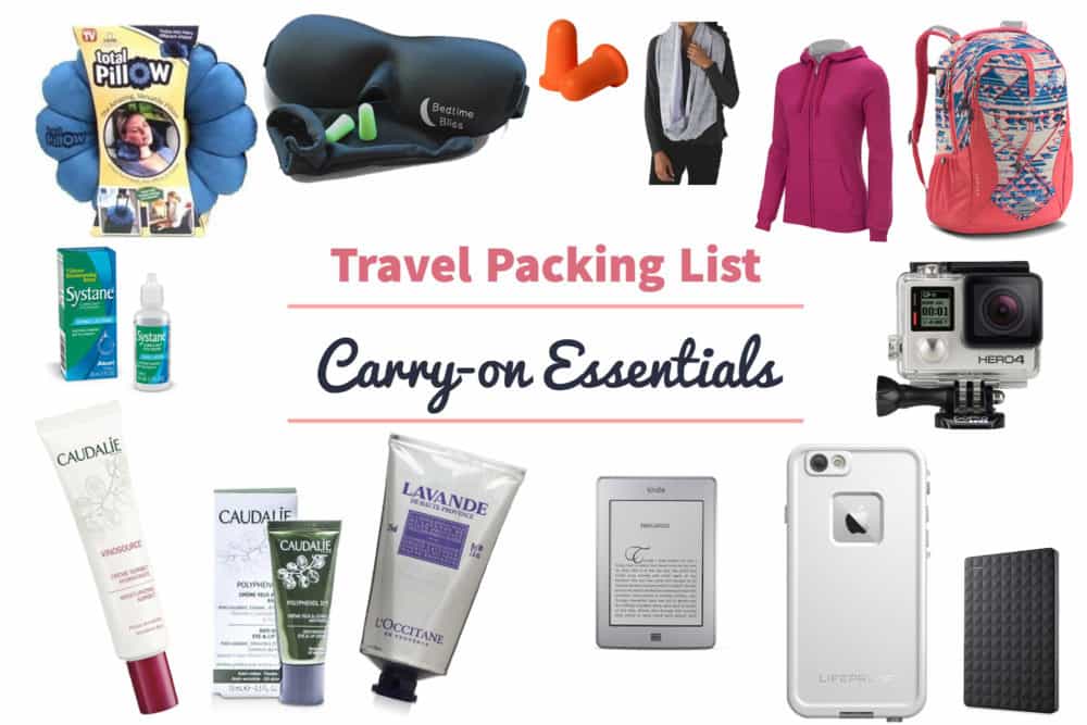 Travel Packing List Carry on essentials