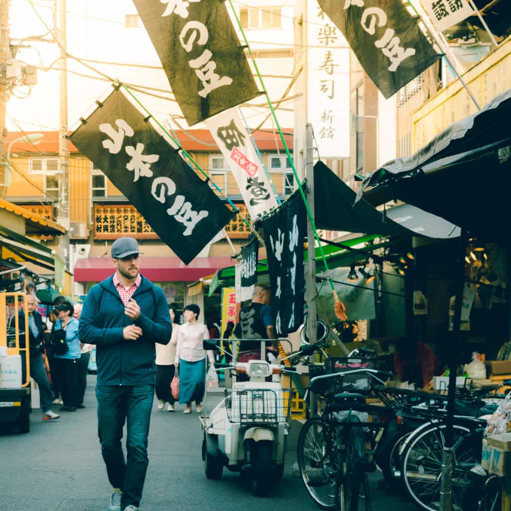 Tsukiji fish market in Tokyo