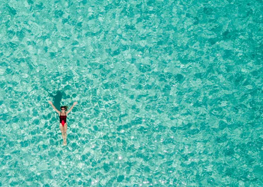 Swimming in Clear Waters at Costa Smeralda