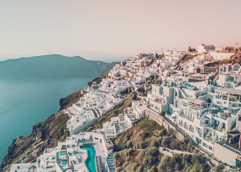 Santorini, Greece Aerial View