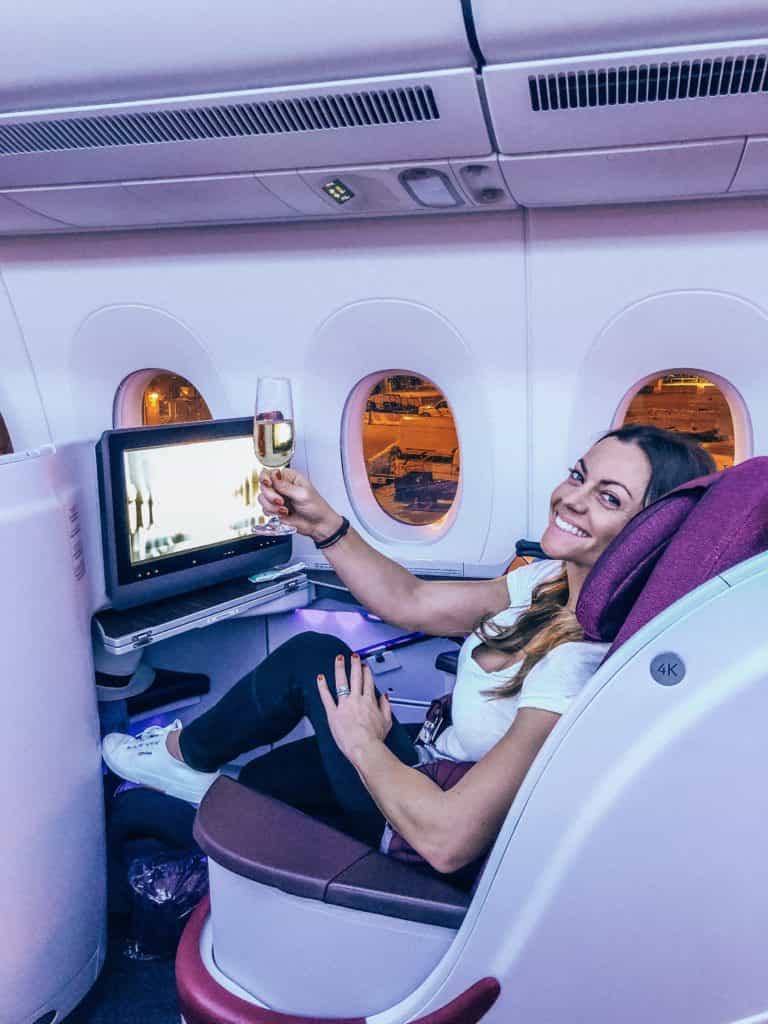 Comfortable Seating on a Qatar Airways Flight