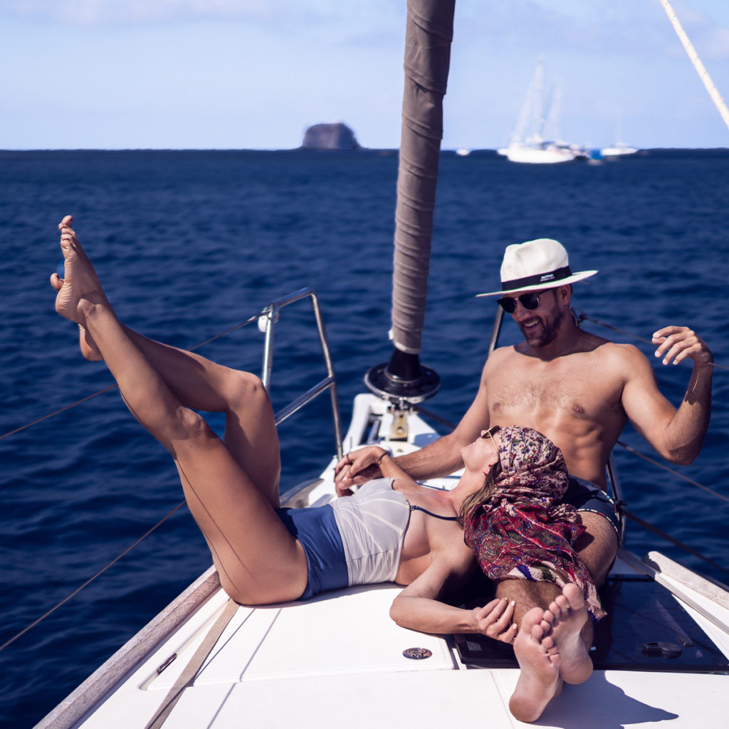 Couple Sailing on a Yacht
